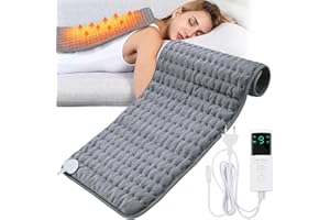 Frasheng Termoforo Elettrico, 60 x 30cm Pad Elettrico con Spegnimento Automatico e 9 Livelli di Temperatura, Pad Riscaldante per Schiena,Spalla,Pancia Tecnologia di Riscaldamento,Lavabile in Lavatrice