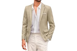 COOFANDY Chaqueta deportiva para hombre, moderna, para tiempo libre, 1 botón, chaqueta de traje de negocios, corte regular