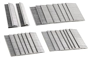NEU MASTER Heavy Duty 1/4" Narrow Crown Staples（16-19mm-200pcs） and 18GA Brad Nails(15-20-25mm-400pcs) Combo Kit for NTC0040, NTC0023,1600-Count [Nail Gun Not Included]