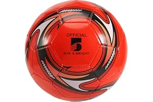 Roundsky Ballon de football professionnel Taille 5 Ballon officiel d'entrainement Ballon de football pour compétition de plein air Blanc