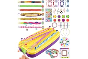 Perbabe Friendship Bracelet Making kit, Arts and Crafts for Kids Ages 6-12 DIY Bracelet Making Kit Birthday Gifts Toys for Girls Ages 6 7 8 9 10 11 12 Year Old Kids Travel Activity Set