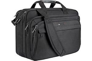 EMPSIGN Borsa Porta Pc, Borsa a Tracolla per Laptop da 17,3 Pollici per Uomini e Donne, Idrorepellente, Blocco RFID, Ufficio, Viaggi, Scuola e Lavoro - Nero