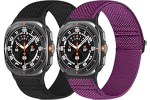 Bcuckood Elastic Watch Straps Compatible for Samsung Galaxy Watch Ultra 47mm (2025/2024) Men Women, Stretchy Nylon Soft Breathable Replacement Wristband (Not for Other Models)