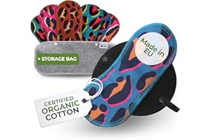 NATISSY Protege Slip Lavable Bio Coton; Lot de 7 (S) Protège Slip Reutilisable FABRIQUÉE EN UE; Serviette Hygiénique Lavable sans PUL; Protege Slip Lavable pour pertes blanches NE CONVIENT PAS pour les Règles