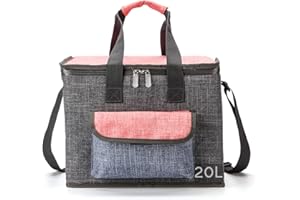 GOGOGOAL Borsa termica per picnic pranzo campeggio spiaggia Tour barbecue sacchetto più freddo Grande Grigio 20L