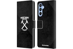 Head Case Designs Officially Licensed West Ham United FC Black & White Gradient Hammer Marque Kit Leather Wallet Case Compatible With Samsung Galaxy A16 5G