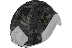 TOPTACPRO Copertura tattica mimetica per casco veloce in taglia M/L, attrezzatura da tiro Paintball - 500D Nylon - Senza casco