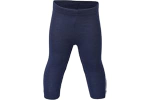 Engel - Leggings lunghi da bambina, naturali, 70% lana (da allevamento biologico controllato), 30% seta