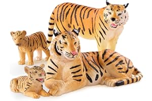 TERRA by Battat – Juguete de Tigre – Estatuilla de Tigre – Familia de Tigres – Animales Salvajes – Animales de la Selva – Tiger Family