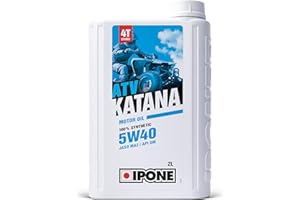 IPONE - Huile Quad 4 Temps 5W40- KATANA ATV - 100% Synthétique à base Esters – Compétitions de Quad ou Conduite Sportive en Tout-Terrain - Meilleures performances Moteur - 2L