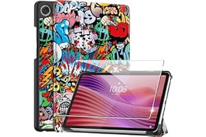CAUHENYEE Custodia per Lenovo Tab One 8.7" Cover, Set Protettivo Tablet con 1 Proteggi Schermo, Funzione Supporto Verticale, Cover Protettiva per Lenovo Tab One 8.7" - Graffiti