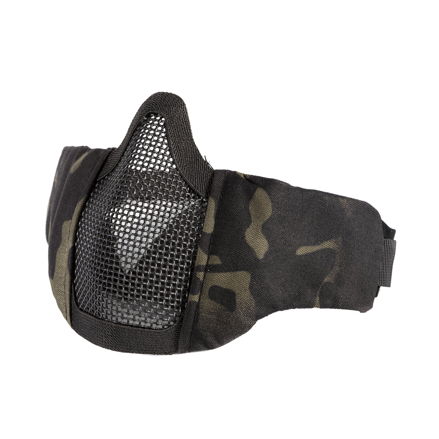 OneTigris Máscara Táctica Plegable de Media Cara con Malla para Practicar Airsoft y Paintball CS con Correa Ajustable y elástica, Hombre, Lower Face Mask - 1