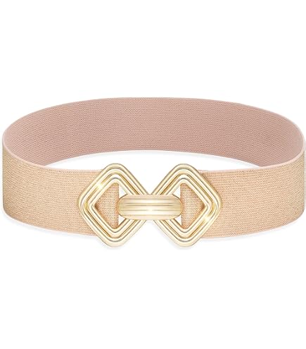 Ceinture Blanche YSJCHEBS - Ceinture Large à Double Boucle Pour Femme, Décoration Robe