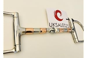 UKSALES25 D-Ring Copper Roller Jointed Snaffle Bit (6")