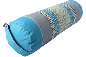 VLFit Coussin de Yoga Série Eco | Rouleau Avec Kapok Haute Densité 100% Naturel | Housse Lavable en Coton Bio | Pour Yoga Restaurable | 50cm x 15cm x 15cm