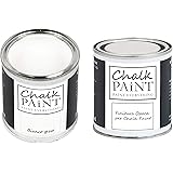 CHALK PAINT EVERYTHING Bianco Gesso & FINITURA - Kit Pronto Vernicia e Proteggi (250 ml + 250 ml)