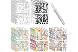 GETRICH 30 Sheets Self-Adhesive Letter Stickers, Adhesive Letters Weatherproof Colourful with Tweezers Vinyl Numbers Stickers Letters Stickers Letters for Sticking on for DIY Scrapbooking Greeting
