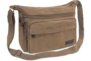 Aucuu Płócienna torba listonoszka, męska / damska torba na ramię, płócienna torba crossbody z wieloma kieszeniami, lekka torba podróżna na co dzień, prezent męski, do wędkowania na świeżym powietrzu,