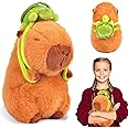 xinrongda Capybara Plush Toy, Capybara Carrying Turtle Toy, 23CM Realistic Soft Stuffed Animal Guinea Pig Toys, Easter Gifts for kids, Christmas Stocking Fillers Kids Boys Girls