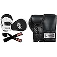 Boxing Pads Focus Curved Maya Hide Leather Hook and Jab Target Hand Pads Great for MMA, Combo Pack