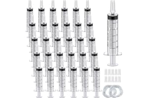 EPISKEY 30 Stück Kunststoff Spritze 5ml, Messspritze Einwegspritze für Wissenschaftlich Labore, Futterspritze, Marinierspritze und Absaugspritze (30, 5ml)