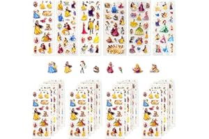 UHDS Adesivi Princess per Bambini 450+ Adesivi 3D, Stickers Bambini 3D Puffy Adesivi per Regali Gratificanti Scrapbooking, Adesivi 3D Adatto per Collezioni Festa a Tema (30 Fogli)