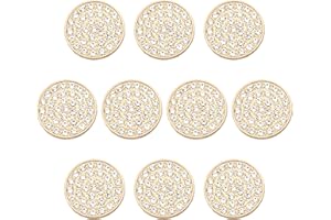 ftiemlovde 10 Eleganti Bottoni Gioiello Dorati per Giacca Donna in Metallo,Bottoni Oro Grandi per Cappotto Uomo da Cucire,Bottoni Decorativi Vintage Eleganti Camicia Pantaloni（G10G 23mm)