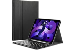 ZtotopCases Keyboard for New iPad Air 11 Inch(M2) 2024/iPad Air 5th/4th Generation Case, Slim Detachable Wireless Bluetooth Keyboard for iPad Air 11 Inch(2024)/iPad Air 10.9 Inch(2022/2020), Black