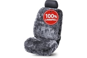 ‎WALSER Walser Lammfell Sitzbezug für Auto Trish, Auszeichnung Sehr Gut* Lammfell Autositzbezug, Lamm Fell Sitzbezug, 1 Stück Fell Sitzbezüge Auto Vordersitze, weicher Fellbezug Autositz anthrazit