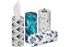tishoo Hyaluronic Acid-Infused 4-ply Ultra Luxury Tissues | for Car Cup Holders, Home & Travel | 4 Tubes in Plastic-Free Packaging | Mixed/Mayfair