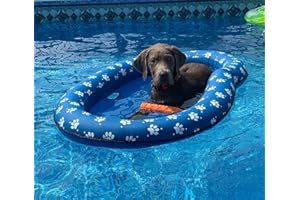 Vercico Inflatable Dog Pool Float, Floating Raft for Adult Dogs and Puppies Large Contemporary Pet Dog Cat Swimming Pool Float Ride on
