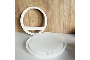 Keboygym Silikonformen Gießformen Kerzenhalter,DIY Kombination Haus,Silikonform Häuser, Kerzenständer Haus Deko Giessform Silikon,Einschieber Silikonform Wohnzimmer Deko (Großer Kreis)