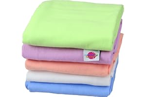‎BABYMAJAWELT Babymajawelt® Moltontücher Soft - Flanell Weiss/Bunt Mix 70x80 cm, Schnuffeltuch Schmusetuch Spucktücher, Wickelunterlage (Einfarbig, 5 Pack)