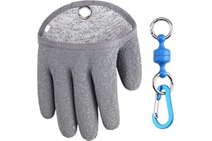 TOPIND Angelhandschuhe Jagdhandschuhe Wasserdicht Anti-Schnitt Handschuh PE Draht gewebt Latex Fisch Fang Handschuhe mit Magnet Freigabe Angelkleidung M L XL