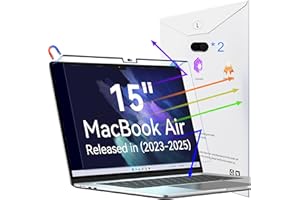 Peslv Magnetic Anti Blue Light Screen Protector for MacBook Air 15 Inch (2023-2025, M2, M3, M4), Removable Glare Filter for 15.3" Mac Laptop Computer