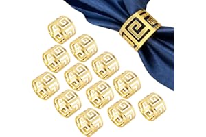 Keilend Gold Napkin Rings Set 12pcs, Metal Napkin Ring Holder for Table Decoration, Dinning Napkin Rings for Wedding, Party, Birthday, Family Gatherings,