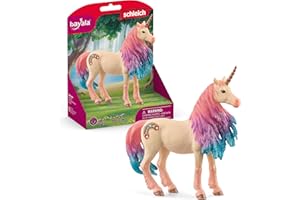 Schleich Bayala figurka klaczy jednorożca, różowa i niebieska, zabawka jednorożca, dla dziewcząt i chłopców, figurka konia fantasy dla dzieci w wieku 5+