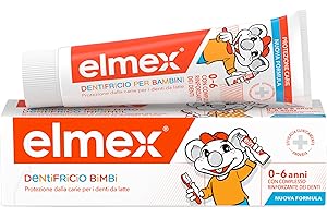 Elmex - Dentifricio per Bambini 50ml (Consegna in 48 Ore), Dentifricio per Denti da Latte, Protezione contro la Carie dei Bambini, Formula Delicata per la Protezione dei Denti da Latte