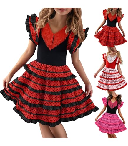 Déguisement Femme Danseuse Flamenco Robe Rouge et Noire Taille M Déguisement Femme Danseuse Flamenco Robe Rouge et Noire Taille M