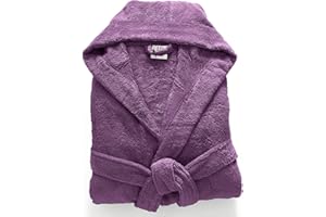 Jasmin Elinor Mens Ladies Unisex Egyptian Cotton Terry Towelling Shawl Collar And Hooded Bathrobe