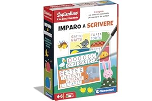 Clementoni Sapientino - Imparo a Scrivere, Gioco Educativo Bambini 4-6 Anni, Lavagnette Riscrivibili e attività di Pregrafismo, Sviluppa Scrittura e Conteggio, Made in Italy, Lingua Italiana, 16142