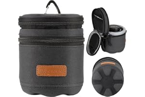 TARION Objektivtasche Objektivbeutel mit Hartschalenboden, Stoßfest, Wasserabweisend Kamera Objektiv-Schutztasche für Canon, Nikon, Pentax, Sony, Olympus Objektive (Dunkelblau Größe S)