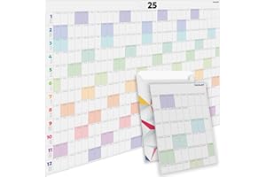 PACKLIST® Planer Roczny 2025 Kalendarz Ścienny - Duży Format A1 (84x60 cm). Zwiększ Organizację Rodziny, Nauki i Pracy! Duży Plakat Kalendarz