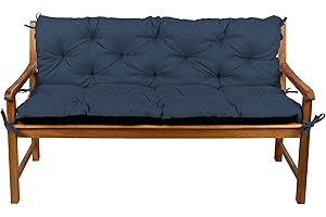 Gutekissen® Coussins de Banc, Coussins de Jardin, Coussins piqués, Coussins Doubles, Sièges, Coussins de Banc, Balançoire de Jardin, Meubles de Jardin Law (100cmx50cmx50cm, Bleu Marine)