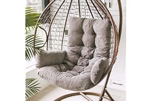 SSLLH Hängesessel Kissen, Garten Polster, Auflage für Hängeschaukel, Hängekorb Sitzkissen, Waschbar Schaukelstuhl Sitzkissen Hängestuhl Sitzauflage(Grau)