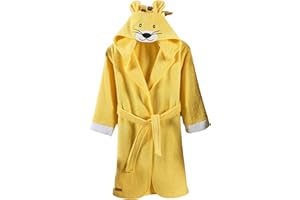 ELY PARKER Albornoz de Baño Niños y Niñas, Tela de Toalla de Algodón Turco, con Capucha, Animal, Súper Suave, Absorbente, Cómodo, Grueso