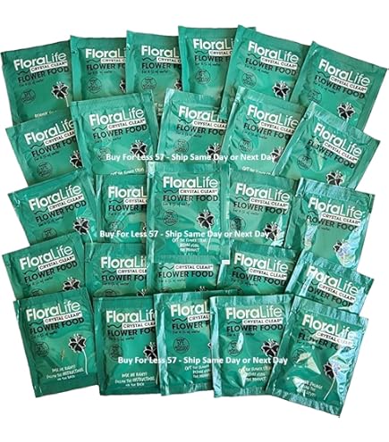 Fleur Vital - Lot 25 Sachets Engrais Fleurs Coupées 4g - Prolonge La Fraîcheur Jusqu'à +1 Semaine