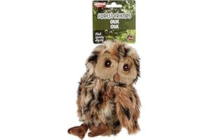 Animal Instincts Forest Friends Squeaky Plush Dog Toy Soft Comfort Puppy Toy Ollie Owl - Small