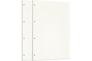 Zelten Loose Leaf Punched Paper Refills Paper for 6 Hole Binder Personal Organizer Diary Notebook Refillable Planner (Squared,A4/4 Hole)