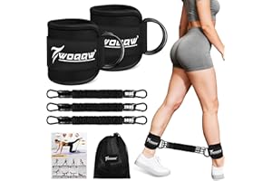 WOQQW Resistance Bands Set with Ankle Straps, Ankle Weights Bands for Women, Ankle Resistance Bands with Cuffs, Legs and Glutes Workout Equipment, Home Gym Exercise Equipment for Fitness, Booty Training